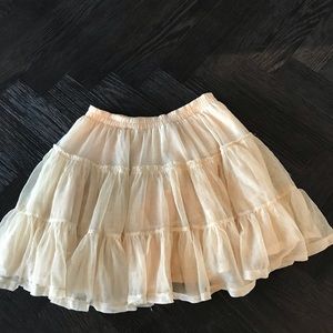 Girls Cream Penny Candy Tulle Layer Skirt
